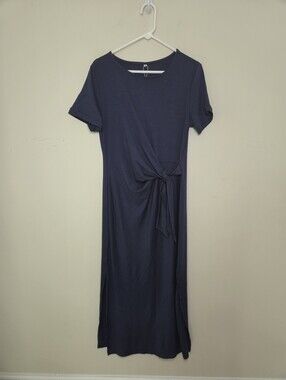 Women's Anrabess Navy Blue Side Tie Midi Length Dress Sz Medium NWT